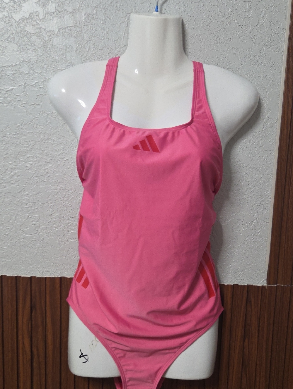 Vintage Adidas 3-Stripe Style One-Piece - Hot Pink / Fuchsia Size 12.new W Tag